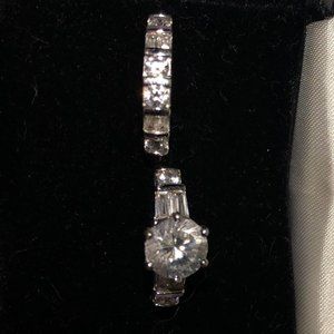 CZ Wedding Set with Round Center Stone